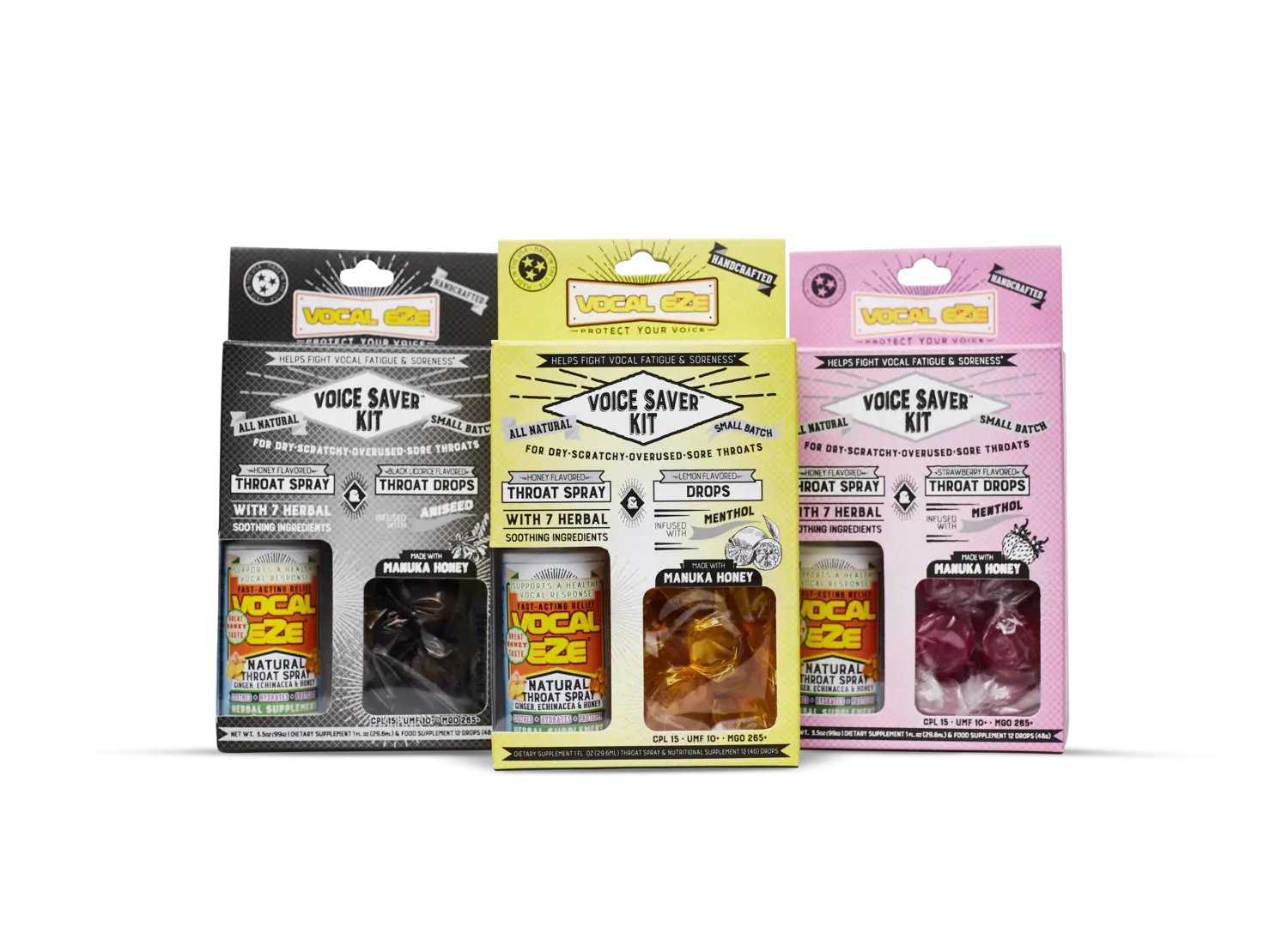 Voice Saver Kit with Vocal Eze throat spray and Manuka honey drops